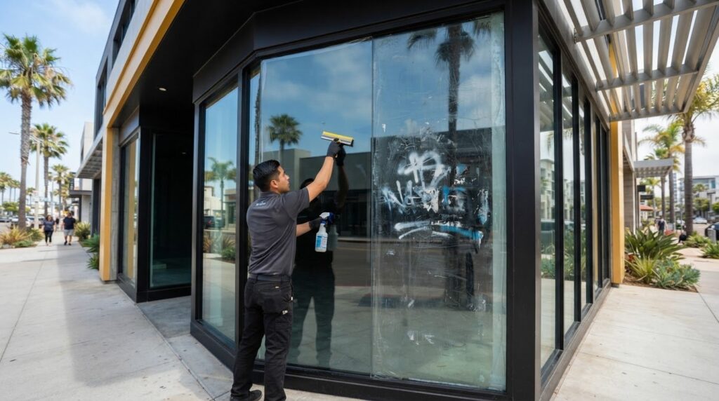 Anti-Graffiti Film Installation: Protect Glass in San Diego